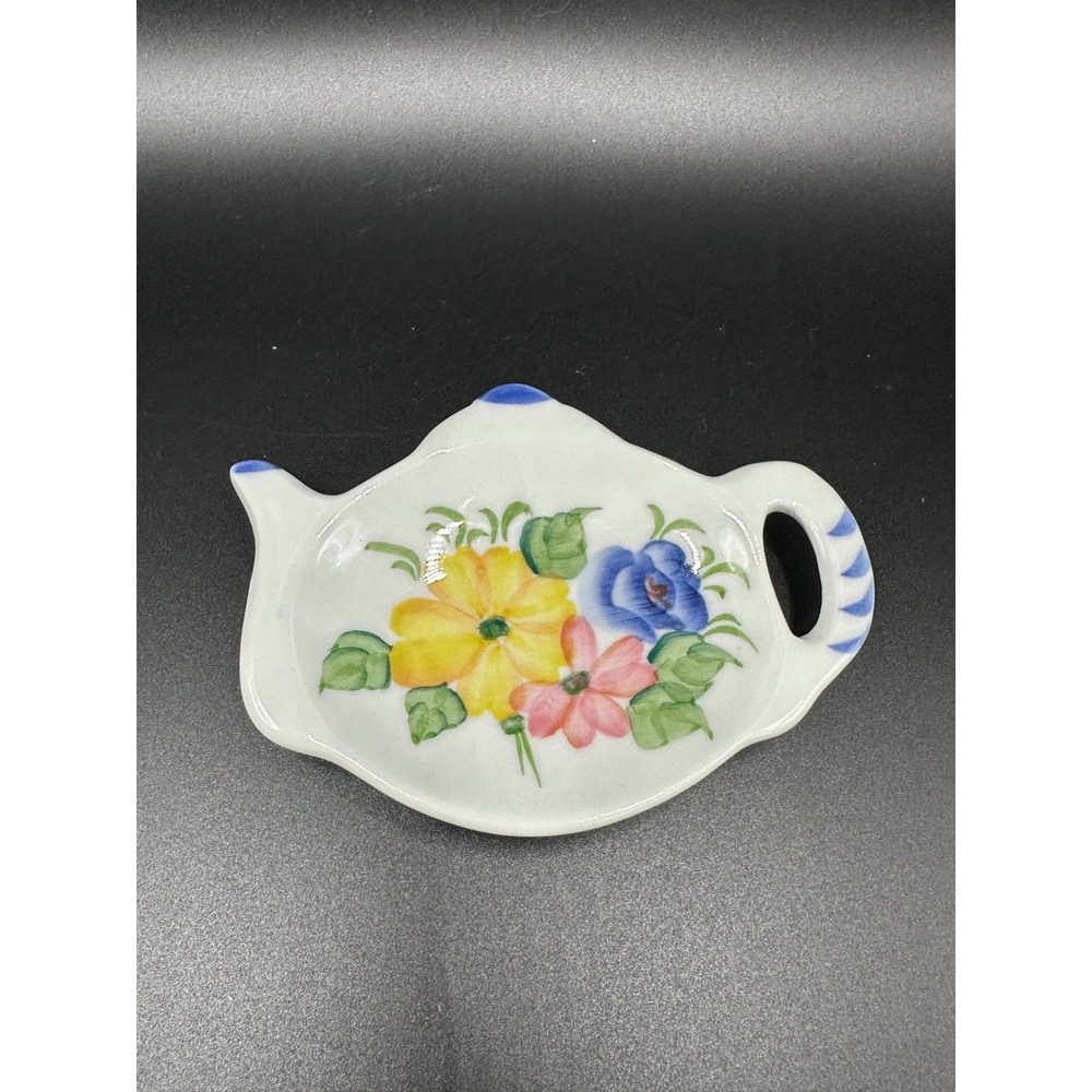 Charles Sadek Import Co Floral Porcelain Teapot Tea Bag Rest Holder